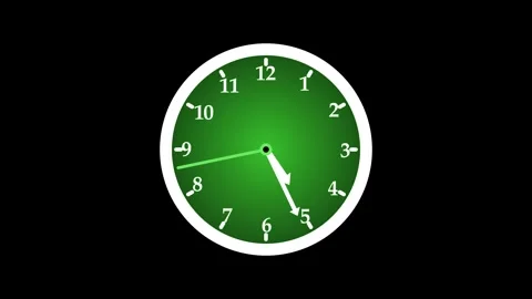 Circle simple analog clock isolated animation, A clock face with white numb.. Stock Footage 304394577