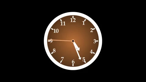 Circle simple analog clock isolated animation, A clock face with white numb.. Stock Footage 304394582