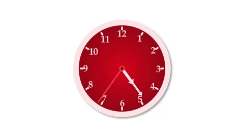 Circle simple analog clock isolated animation, A clock face with white numb.. Stock Footage 304394584