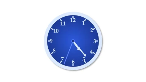 Circle simple analog clock isolated animation, A clock face with white numb.. Stock Footage 304394587