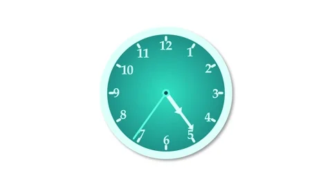 Circle simple analog clock isolated animation, A clock face with white numb.. Stock Footage 304394590