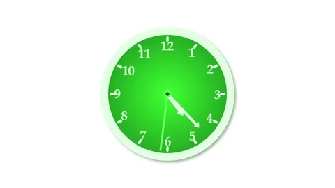 Circle simple analog clock isolated animation, A clock face with white numb.. Stock Footage 304394595