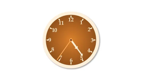 Circle simple analog clock isolated animation, A clock face with white numb.. Stock Footage 304394600