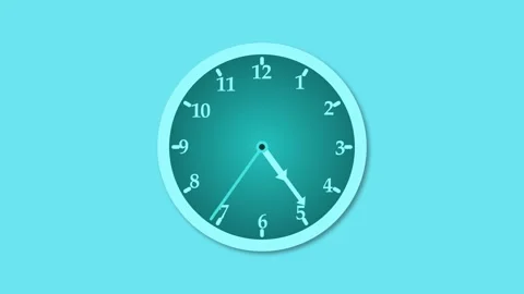 Circle simple analog clock isolated animation, A clock face with white numb.. Stock Footage 304394611
