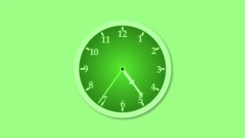 Circle simple analog clock isolated animation, A clock face with white numb.. Stock Footage 304394613