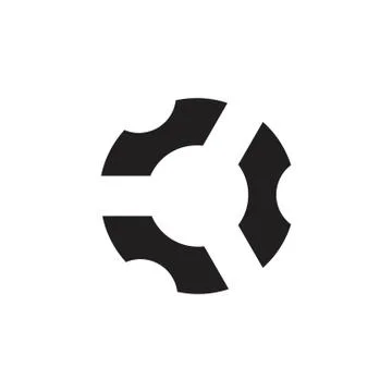 Circle simple geometric logo vector Stock Illustration