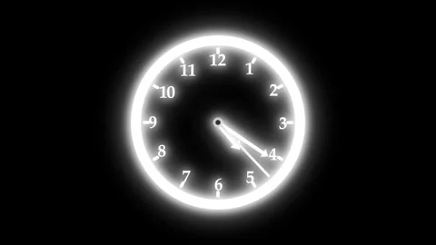 Circle simple shape analog clock isolated animation, A clock face with whit.. Stock Footage 304394534