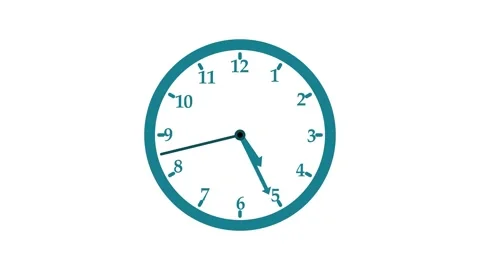 Circle simple shape analog clock isolated animation, A clock face with whit.. Stock Footage 304394562