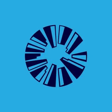 Circle with skyscraper view logo design vector graphic symbol icon illustra.. Ilustración de archivo