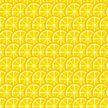 Circle Slice Lemon Seamless Pattern Stock Illustration