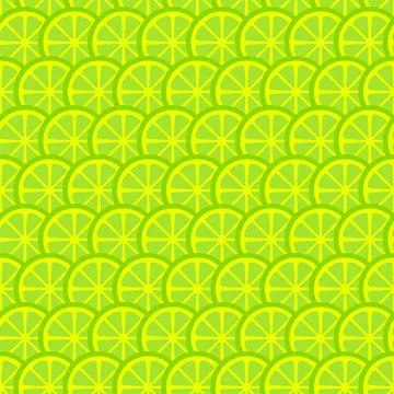 Circle Slice Lime Seamless Pattern Stock Illustration