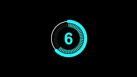 Circle sliding countdown timer ten seconds animation from 10 to 0 seconds Stock Footage 320893103