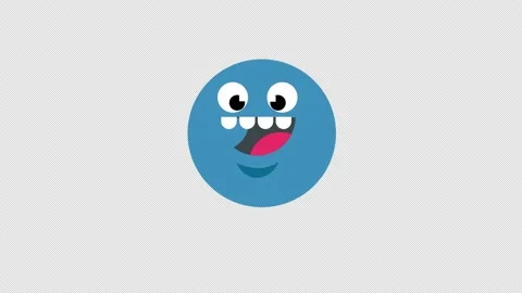 Circle Smiling and Sad, 2D Cartoon Emoji with Seamless Loop Animation Stock Footage 220305463