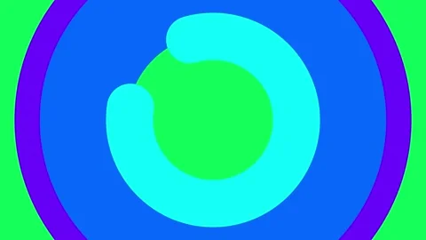 Circle smooth transition swoosh full color in green screen Stock Footage 201693939