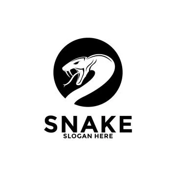 Circle snake head logo vector icon design template Stock Illustration