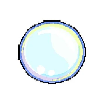 Circle soap bubbles pixel art vector illustration Stock Illustration
