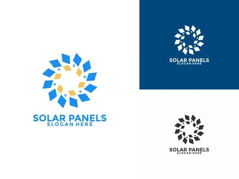 Circle Solar panel logo vector design. Solar Energy logo icon vector template Stock Illustration