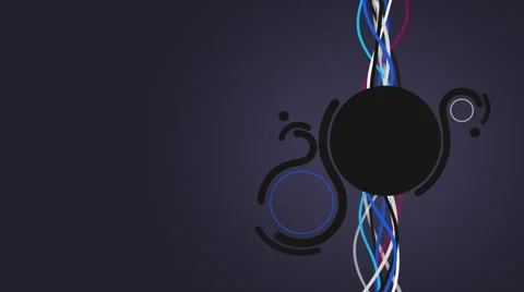 Circle solids flat animation with flowing lines Video stock 60761298