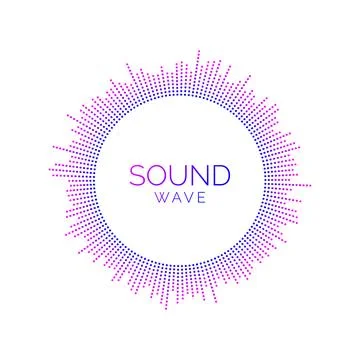 Circle sound wave visualisation. Dotted music player equalizer. Radial audio Stock Illustration