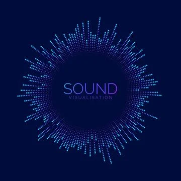 Circle sound wave visualisation. Pixel music player equalizer. Radial audio Stock Illustration