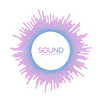 Circle sound wave visualisation. Pixelated music player equaliser. Radial audio Stock Illustration
