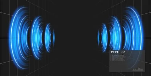 Circle sound wave visualization. Wifi range. Signal concentric circle. Round Illustrazione stock