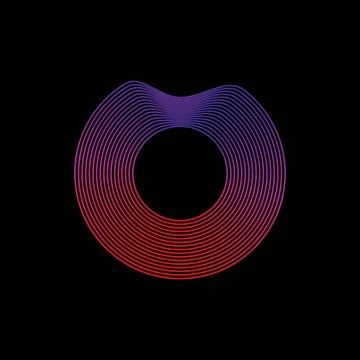 Circle of sound waves. Neon round music sound wave for equalizer. Radial sound Stock Illustration
