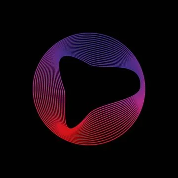 Circle of sound waves. Neon round music sound wave for equalizer. Radial sound Stock Illustration