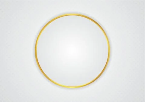 Circle space shape for content white color and gold metallic design with patt Stock Illustration