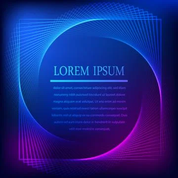 Circle space in square border with light effects イラスト素材