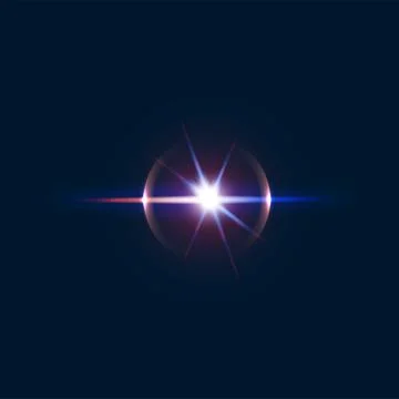 Circle sparkle flare and flash effect, glow light Stock Illustration