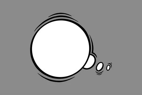 Circle speech bubble in comic style. Oval speech bubble for thoughts and shouts Illustrazione stock