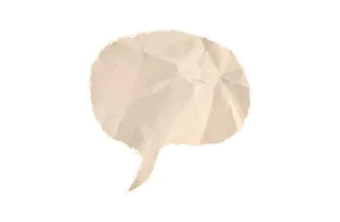 Circle speech bubble with crumpled paper teture. Vintage parchment school Stockillustratie