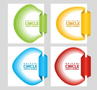 Circle speech bubble. Origami dialogue banner for your message Stock-Illustration