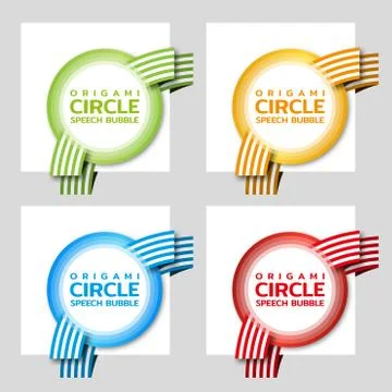 Circle speech bubble. Origami dialogue banner for your message Stock-Illustration