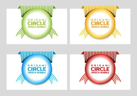 Circle speech bubble. Origami dialogue banner for your message Stock-Illustration