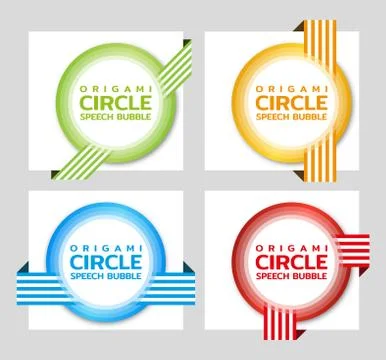 Circle speech bubble. Origami dialogue banner for your message Stock-Illustration