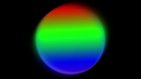 Circle Sphere Colors Red Green and Blue Spectrum Loop Rotation Stock Footage 345007719