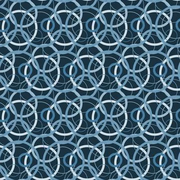 Circle sphere seamless pattern blue gray monochrome geometric background for  Stock Illustration