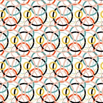 Circle sphere seamless pattern colorful iridescent geometric background for t Stock Illustration