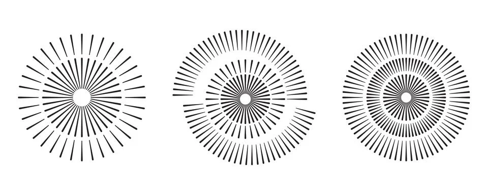 Circle spiral abstract vector set Stock Illustration