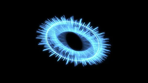 Circle Spiral Audio Reactive Blue Animation Loop Video stock 308502603