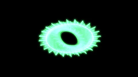 Circle Spiral Audio Reactive Green Animation Loop Video stock 310848126