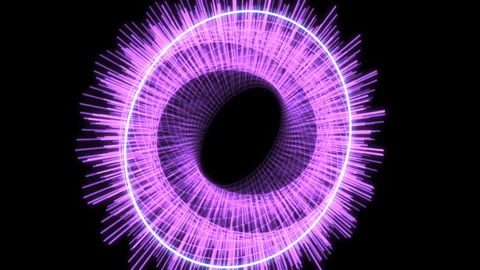 Circle Spiral Audio Reactive M Purple Animation Loop 스톡 동영상 316198186