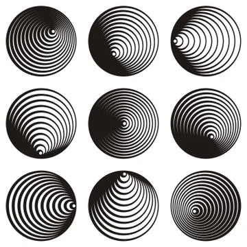 Circle spiral design elements Stock Illustration