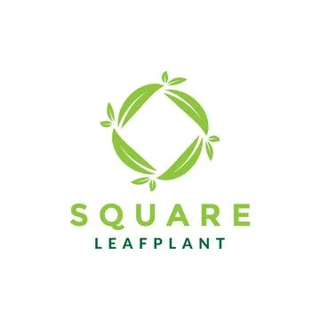 Circle square art with green leaf plant logo design vector graphic symbol i.. Stock Illustration