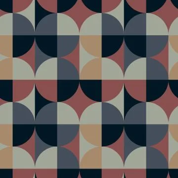Circle square illusion seamless pattern イラスト素材