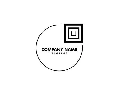 Circle square logo element symbol design vector shape Stock Illustration