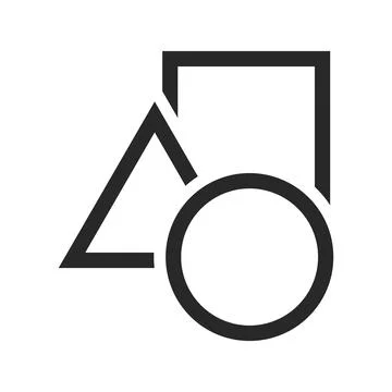 Circle Square Triangle Shape Glyph Icon 스톡 일러스트