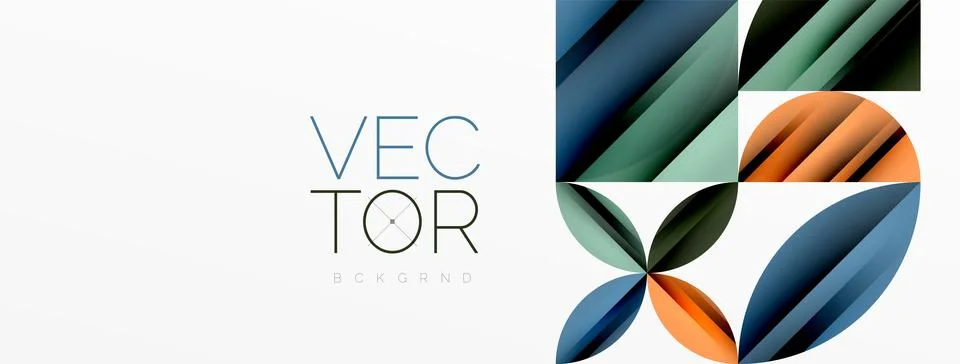 Circle, square, triangle shapes geometric minimal background Stock Illustration